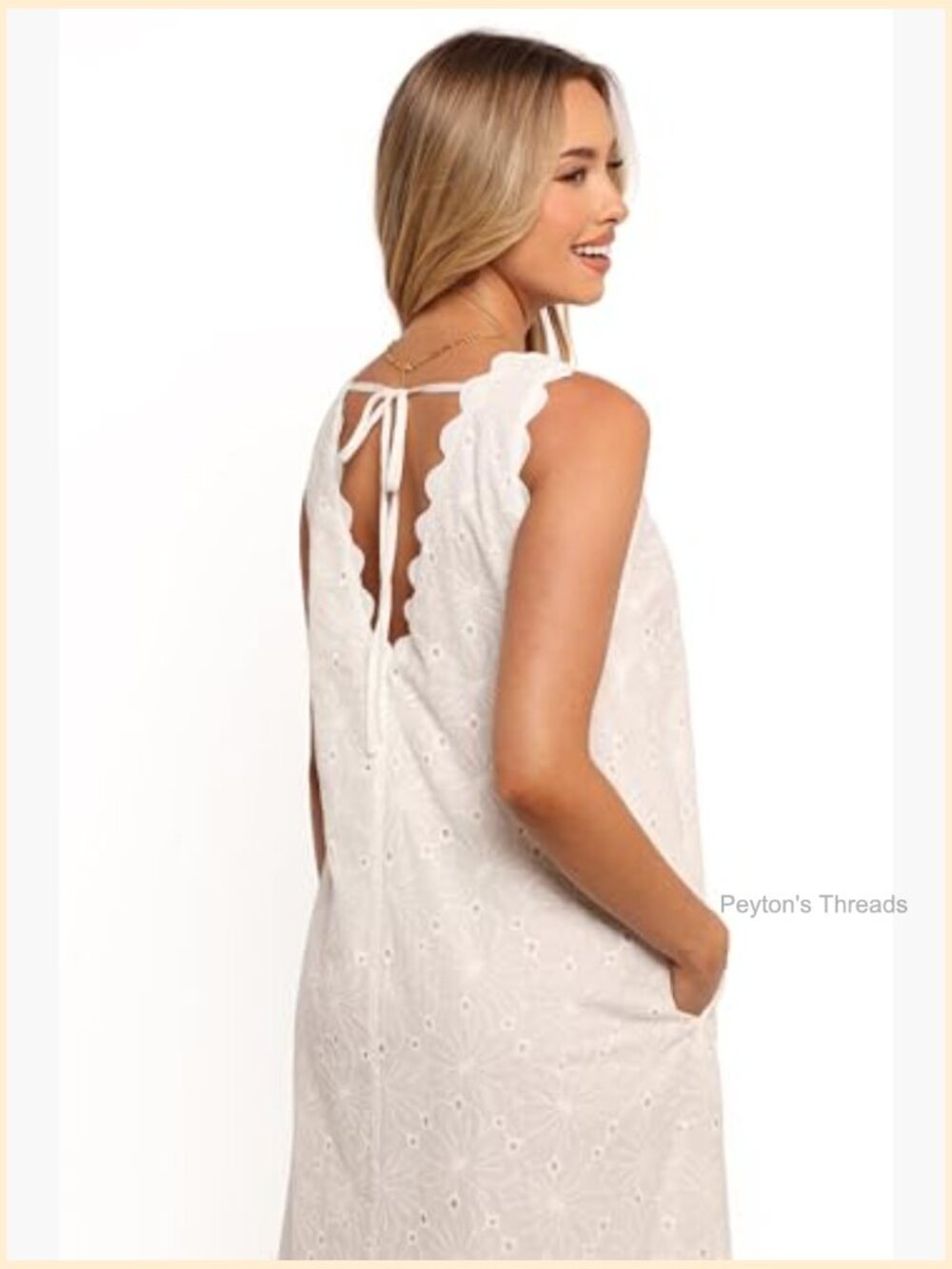 Sleeveless V-Neck Maxi Dress with Embroidery Anglaise - Picture 5 of 5